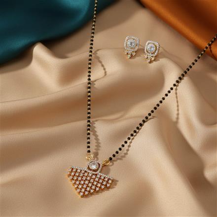 Cz Classic Mangalsutra With 2 Tone Rhodium Plating