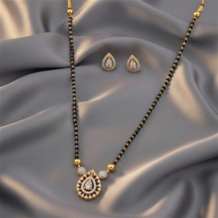 Cz Classic Mangalsutra With 2 Tone Rhodium Plating