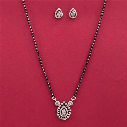 Cz Classic Mangalsutra With 2 Tone Rhodium Plating