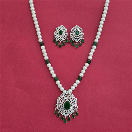Cz Classic Pendant Set With Rhodium Plating