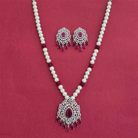 Cz Classic Pendant Set With Rhodium Plating