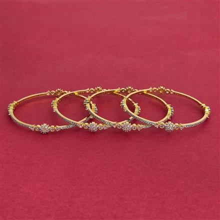 Cz Delicate Bangles With 2 Tone Plating