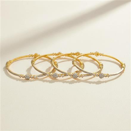 Cz Delicate Bangles With 2 Tone Plating