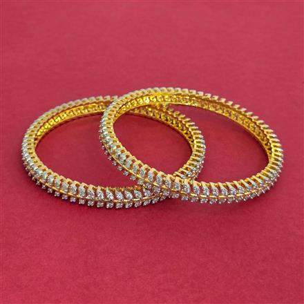 Cz Classic Bangles With 2 Tone Plating