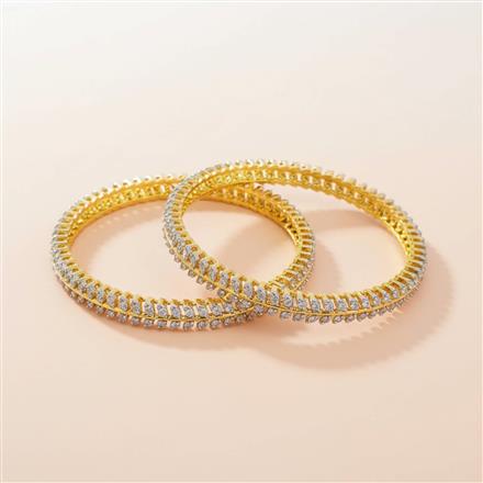 Cz Classic Bangles With 2 Tone Plating