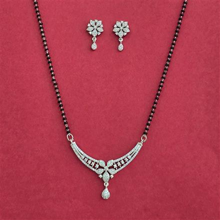 Cz Classic Mangalsutra With 2 Tone Rhodium Plating