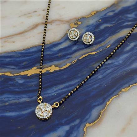 Cz Delicate Mangalsutra With 2 Tone Rhodium Plating