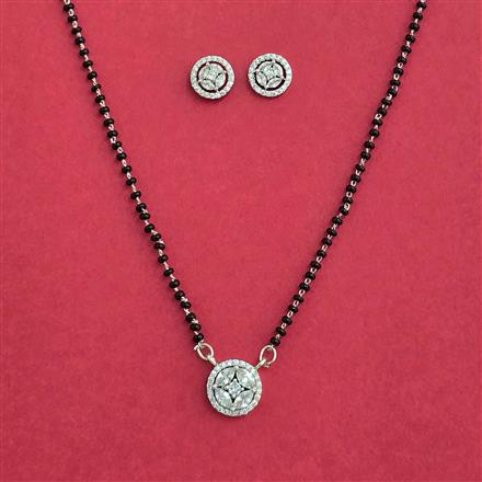 Cz Delicate Mangalsutra With 2 Tone Rhodium Plating