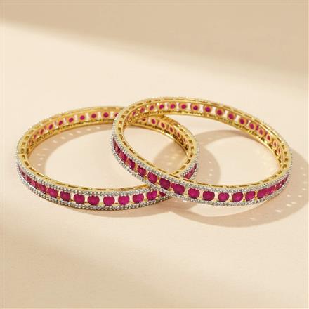Cz Classic Bangles With 2 Tone Plating