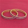 Cz Classic Bangles With 2 Tone Plating