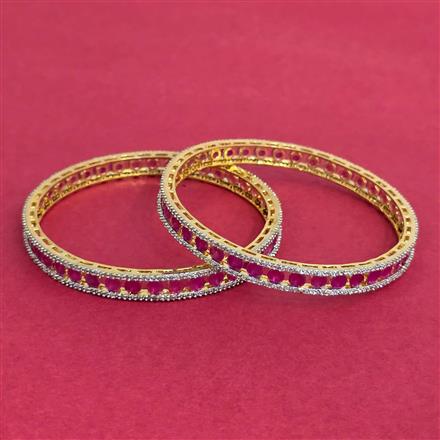 Cz Classic Bangles With 2 Tone Plating