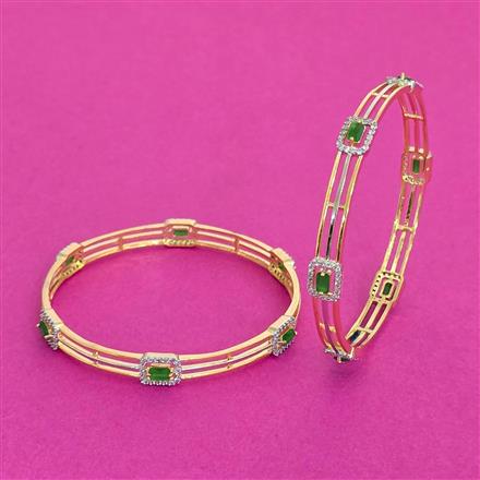 Cubic Zirconia Classic Bangles With 2 Tone Plating