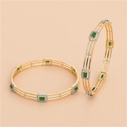 Cubic Zirconia Classic Bangles With 2 Tone Plating