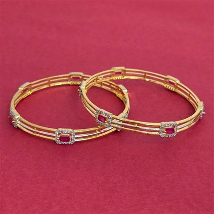 Cubic Zirconia Classic Bangles With 2 Tone Plating