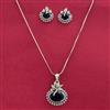 Cubic Zirconia Classic Pendant Set With Rhodium Plating