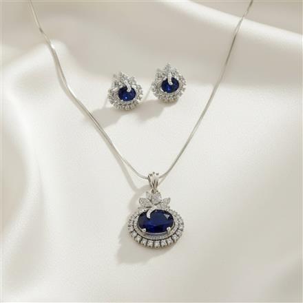 Cubic Zirconia Classic Pendant Set With Rhodium Plating