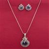 Cubic Zirconia Classic Pendant Set With Rhodium Plating