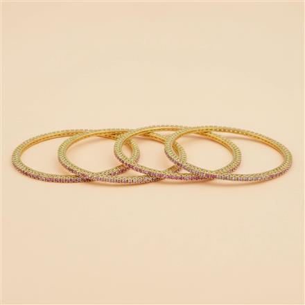 Cubic Zirconia Delicate Bangles With Gold Plating