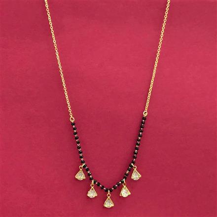 Cubic Zirconia Dokiya Mangalsutra With Gold Plating