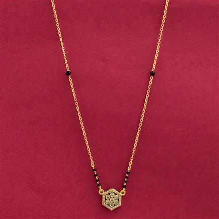 Cubic Zirconia Dokiya Mangalsutra With Gold Plating