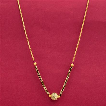 Cubic Zirconia Dokiya Mangalsutra With Gold Plating