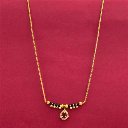 Cubic Zirconia Dokiya Mangalsutra With Gold Plating