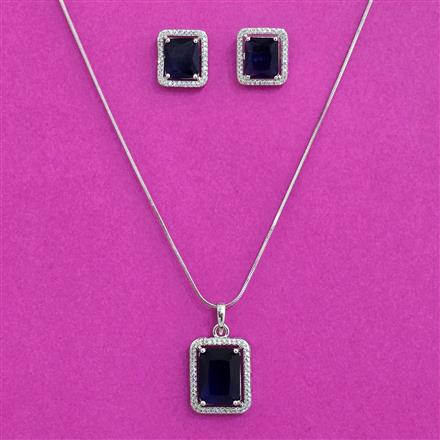 Cubic Zirconia Classic Pendant Set With Rhodium Plating