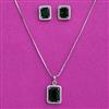 Cubic Zirconia Classic Pendant Set With Rhodium Plating