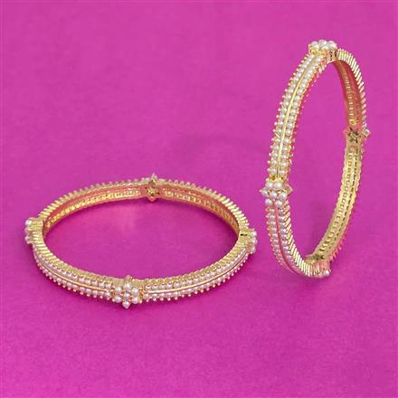 Cz Classic Bangles With Gold Plating