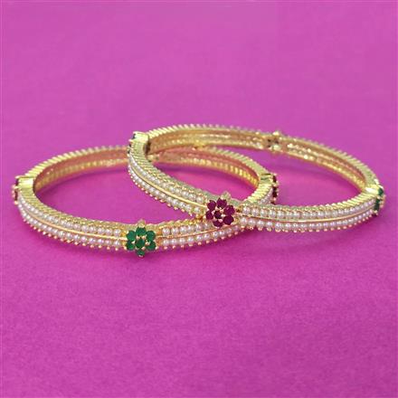 Cz Classic Bangles With Gold Plating