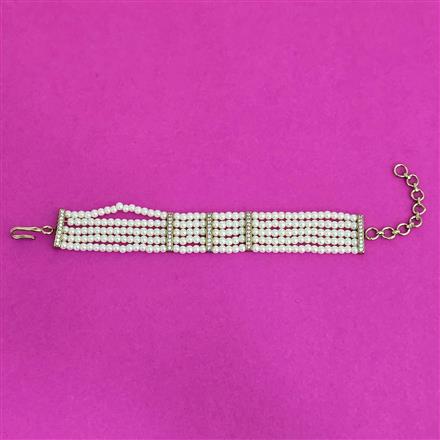 Cubic Zirconia Moti Bracelet With Carat Mehndi Plating