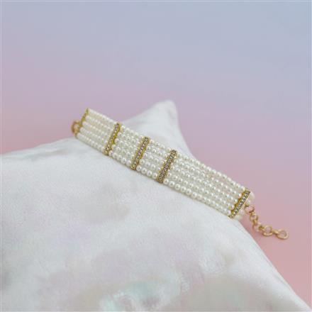 Cubic Zirconia Moti Bracelet With Carat Mehndi Plating