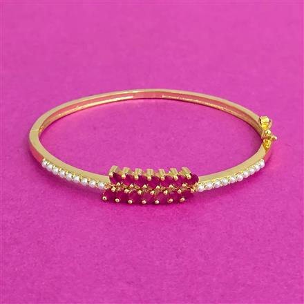 Cubic Zirconia Moti Kada With Gold Plating