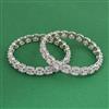 Cz Classic Bangles With Rhodium Plating
