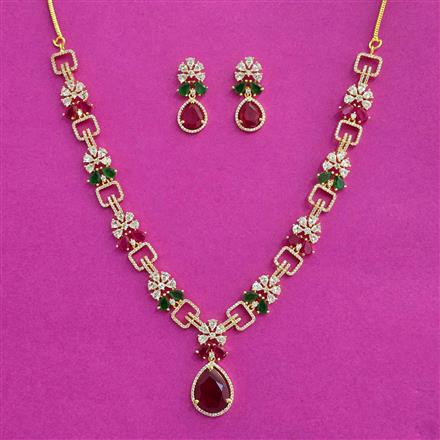 Cz Classic Necklace With Gold Plating