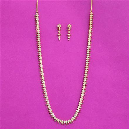 Cz Long Necklace With Gold Plating