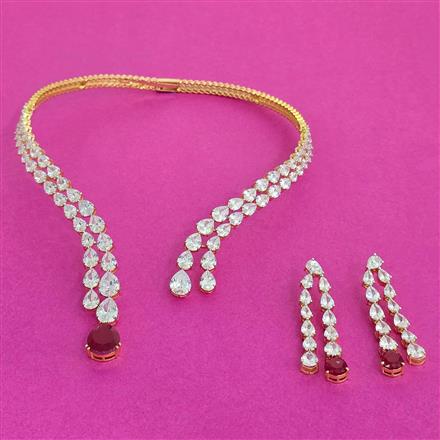 Cz Classic Necklace With 2 Tone Plating