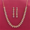 American Diamond Classic Necklace Set With Rhodium 2 Tone Plating
