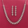 American Diamond Classic Necklace Set With Rhodium 2 Tone Plating