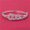 American Diamond Openable Kada With Rhodium 2 Tone Plating