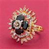 American Diamond Adjustable Ring With 2 Tone Plating