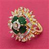 American Diamond Adjustable Ring With 2 Tone Plating