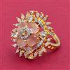 American Diamond Adjustable Ring With 2 Tone Plating