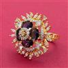 American Diamond Adjustable Ring With 2 Tone Plating