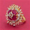 American Diamond Adjustable Ring With 2 Tone Plating
