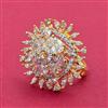 American Diamond Adjustable Ring With 2 Tone Plating