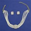 American Diamond Choker Necklace with 2 Tone Plating