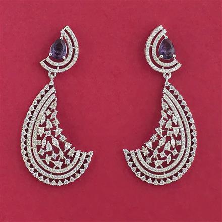 American Diamond Classic Earring With Rhodium Plating