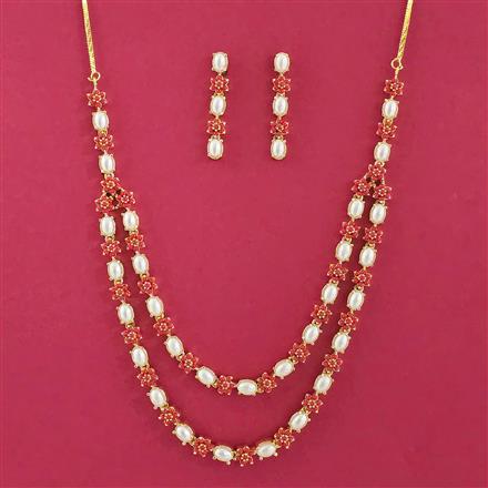 American Diamond Classic Necklace Set With Gold Plating