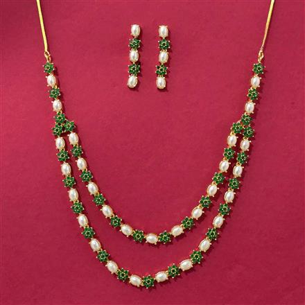 American Diamond Classic Necklace Set With Gold Plating